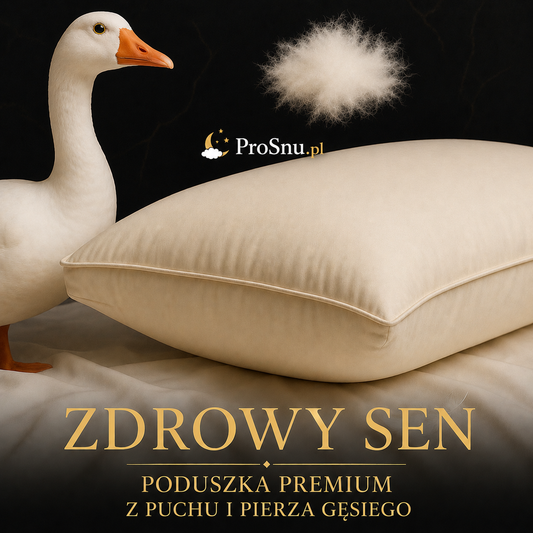 Poduszka Premium z Naturalnego Puchu i Pierza Gęsiego 50×70 cm